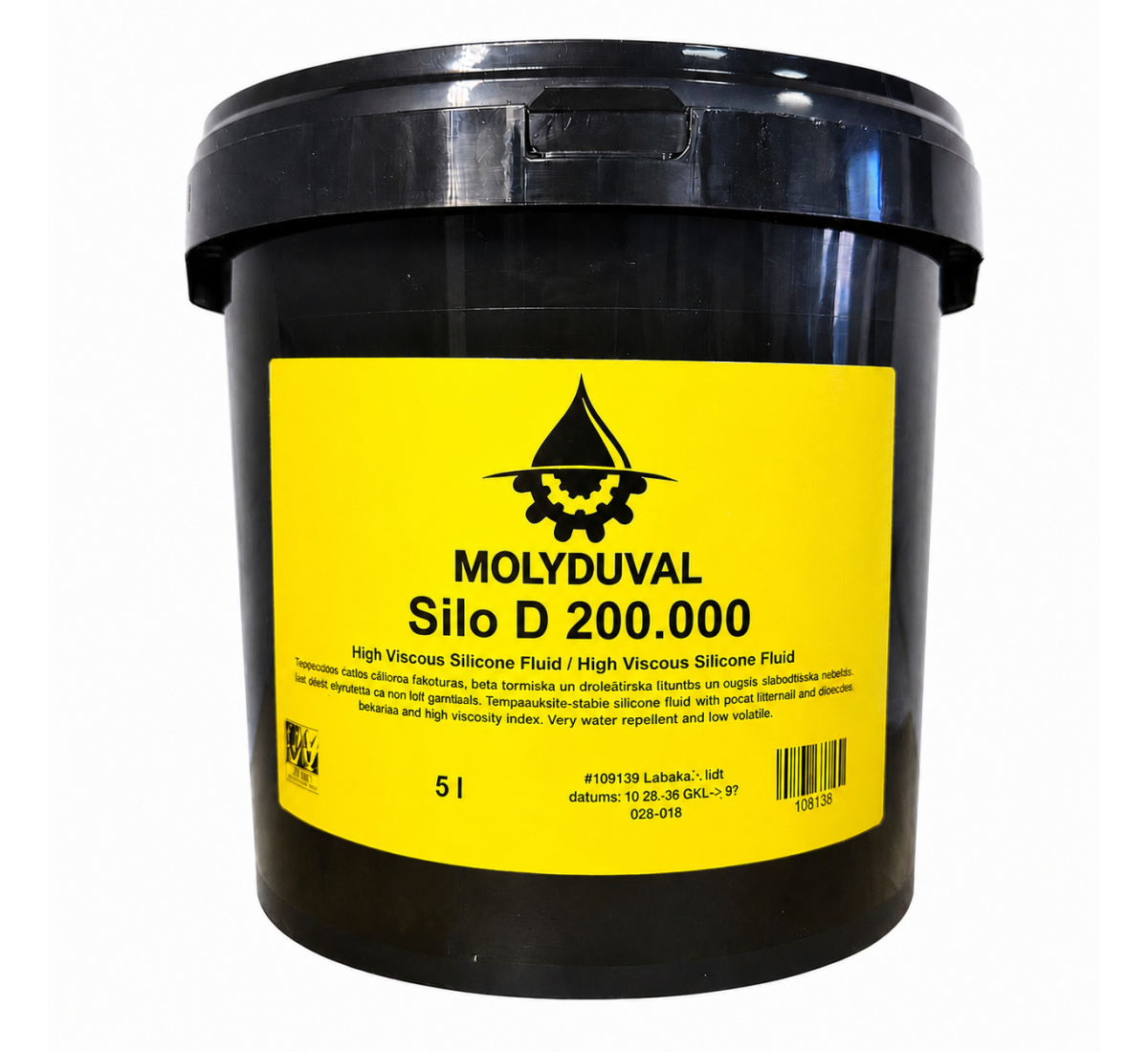 MOLYDUVAL Silo D 200.000 – Plataus temperatūrų diapazono silikoninė alyva