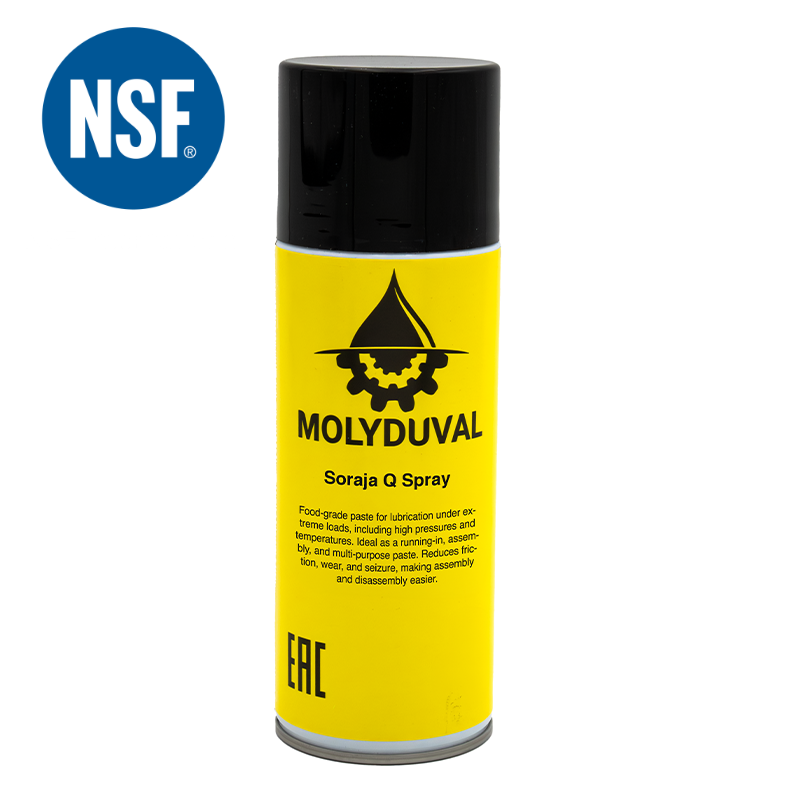 Soraja Q Spray - Vit monteringspasta för livsmedelsindustrin