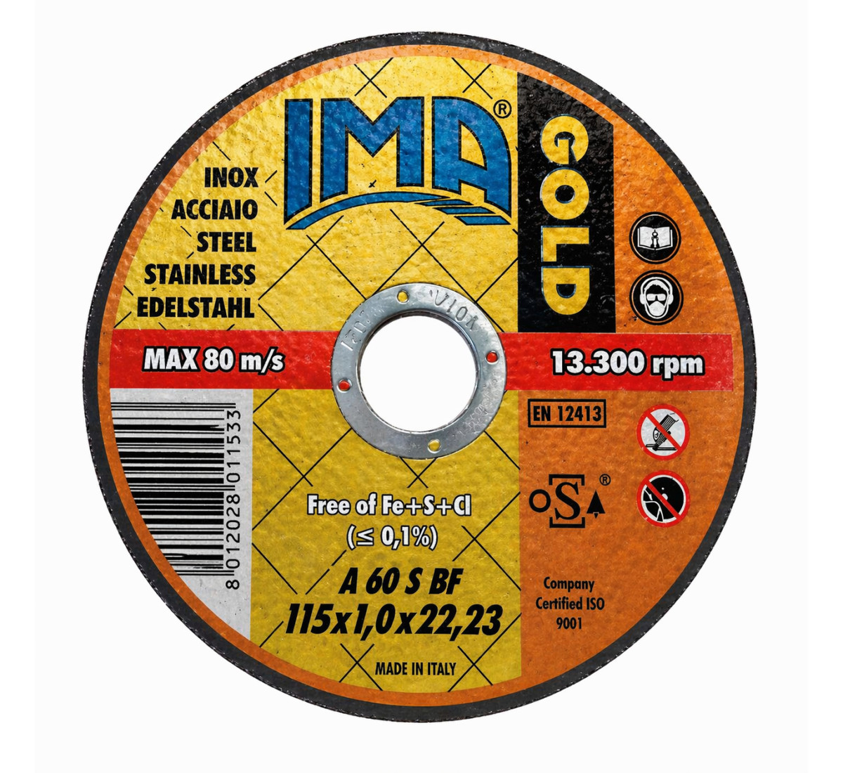 IMA GOLD 115x1.0 – Griešanas disks nerūsējošam tēraudam