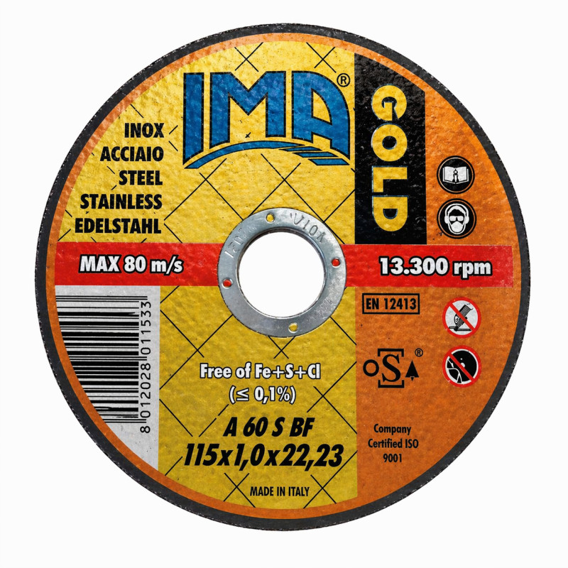 IMA GOLD 115x1.0 – Griešanas disks nerūsējošam tēraudam