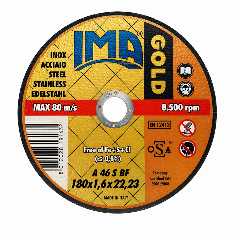 IMA GOLD 180x1.6 – Griešanas disks nerūsējošam tēraudam (INOX)