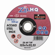 Zil HQ 125x1 – Skæreskive til stål og rustfrit stål (INOX)