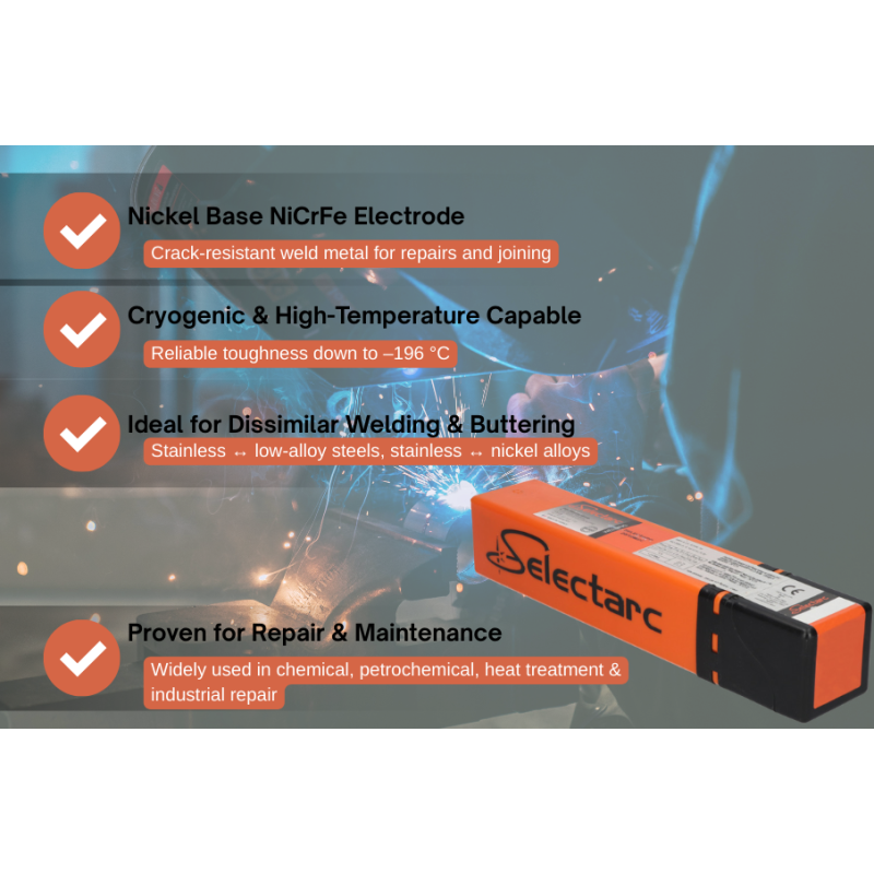 SELECTARC Ni182 - Basic coated Nickel base electrode