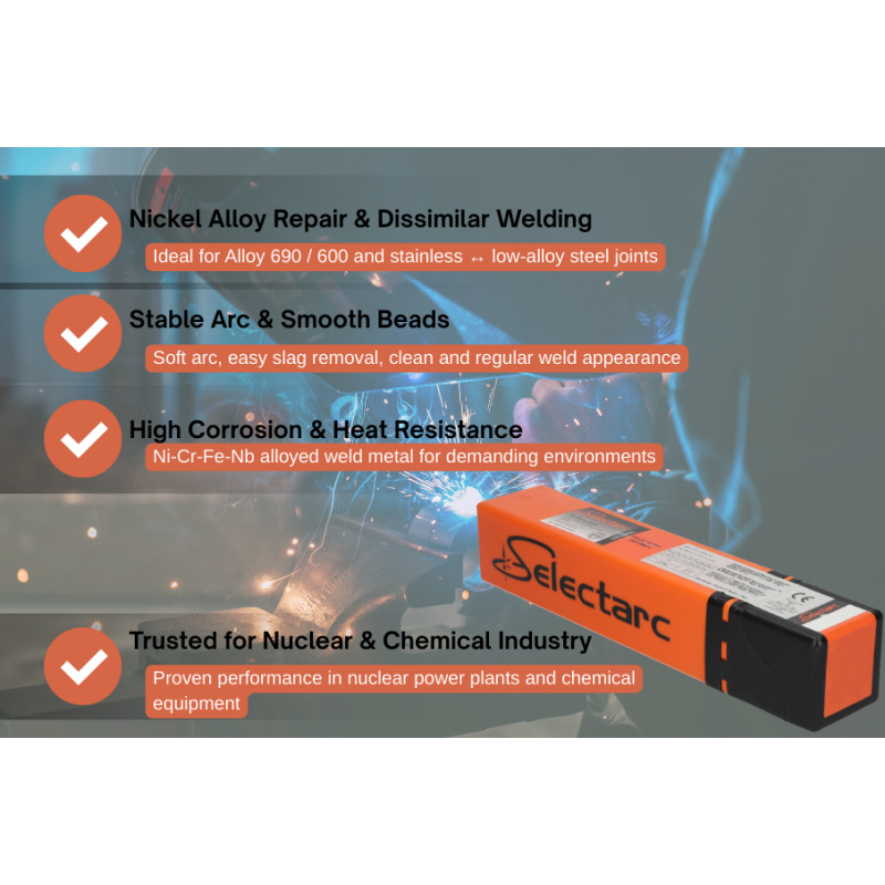 SELECTARC Ni690 - Basic coated electrode for Nickel alloys