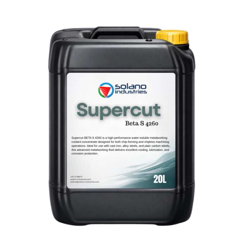 Solano Industries Supercut 4260-Wasserlösliches Kühlschmierstoffkonzentrat für die Metallbearbeitung.