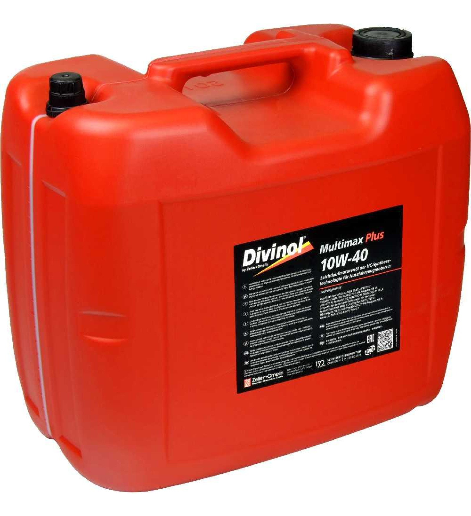 Divinol Multimax Plus 10W-40 20L – Kõrgekvaliteediline madala tuhasisaldusega mootoriõli kaubikutele