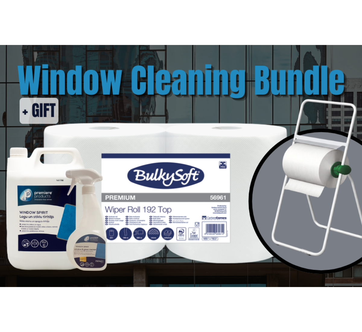 Logu tīrīšanas komplekts + bezmaksas papīra turētājs